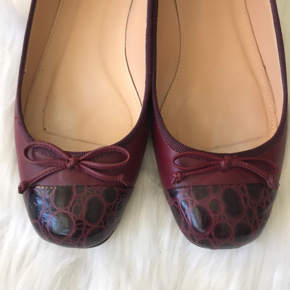 NEW J.Crew flats in burgundy